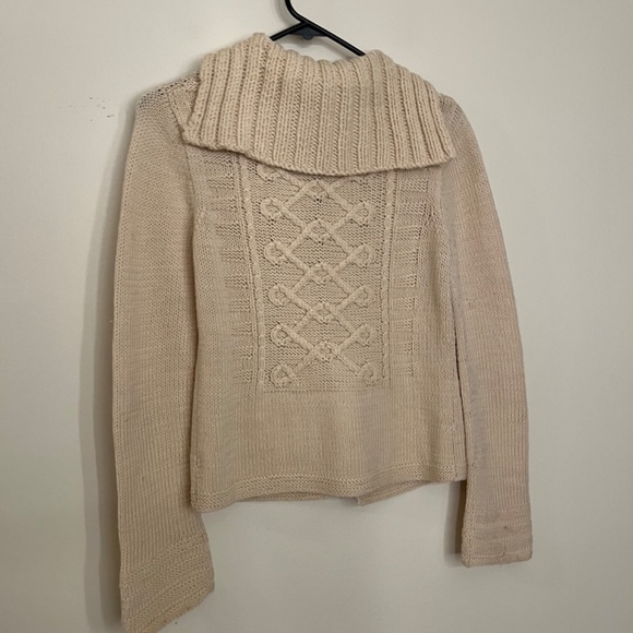 J.Crew 100% Wool Cream Cardigan Sweater S - Picture 7 of 9